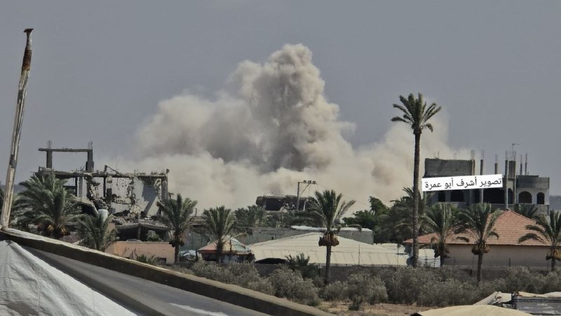 Damage in central Gaza following reported Israeli demolitions and airstrikes, 22 August 2026.