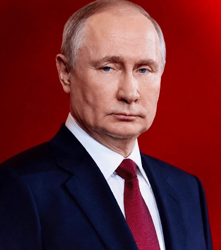 A man with light hair wearing a dark suit, white shirt, and burgundy tie poses for a portrait against a solid red background.