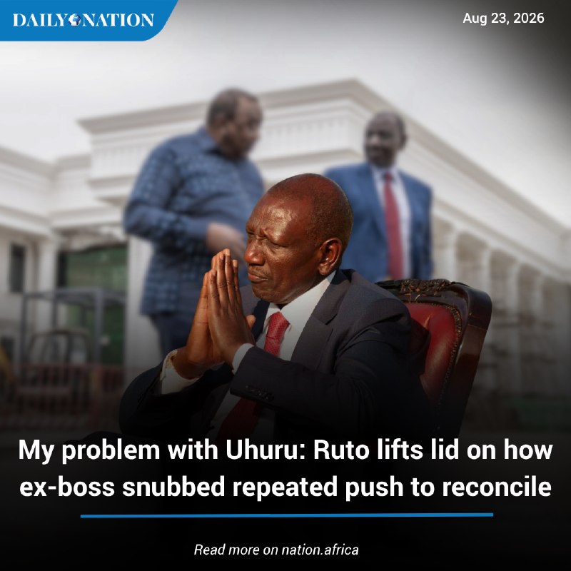 President William Ruto addresses a public rally; the interview that surfaced on 23 August 2026 reopened the question of a working relationship with his predecessor, Uhuru Kenyatta.