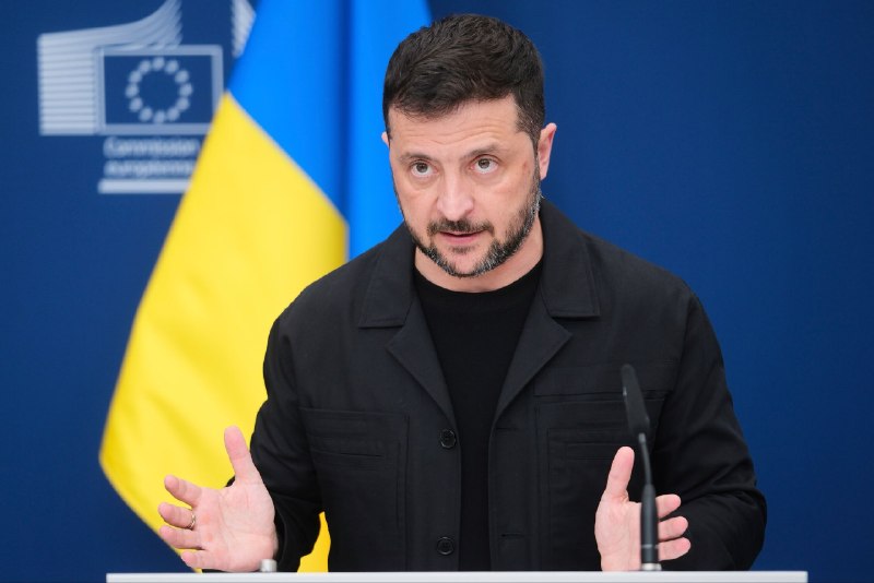 Ukrainian President Volodymyr Zelenskyy at a press briefing in Kyiv, file image distributed via Telegram on 23 August 2026.