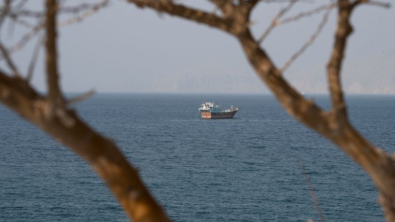 An oil tanker in the Persian Gulf. The Strait of Hormuz carries roughly a fifth of global seaborne oil.