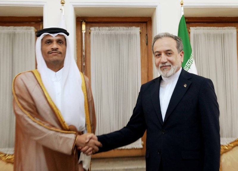Qatar's Prime Minister Sheikh Mohammed bin Abdulrahman Al Thani met Foreign Minister Abbas Araghchi in Tehran on 27 August 2026.