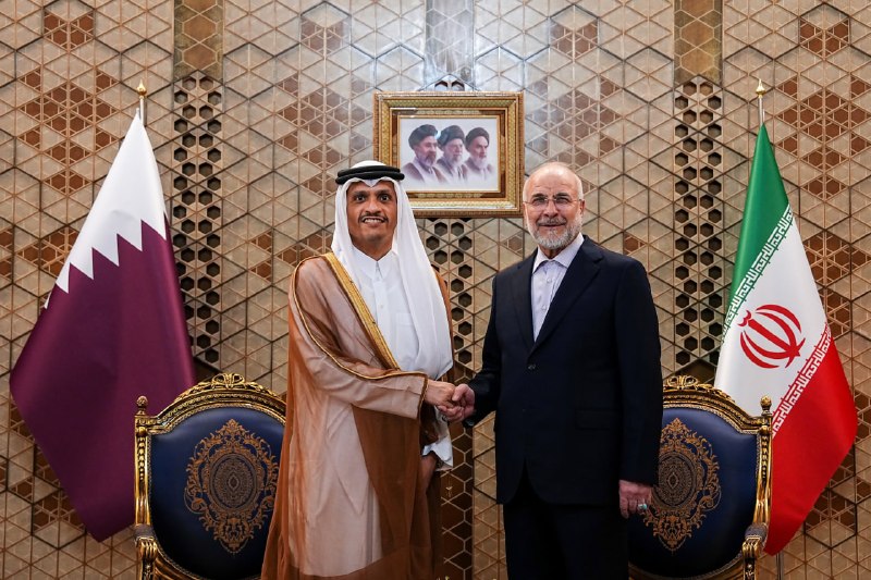 Photo circulated by Tasnim News of Qatar's Prime Minister and Foreign Minister Sheikh Mohammed bin Abdulrahman Al-Thani during his 27 August 2026 visit to Tehran.