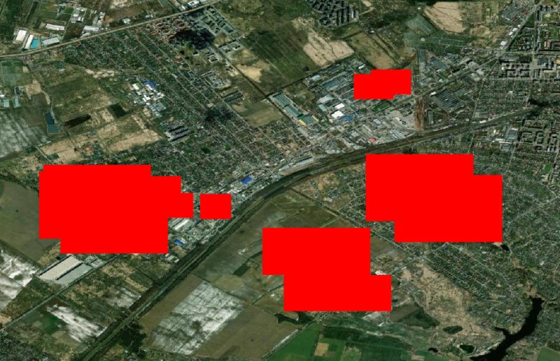Thermal signature from a Geran-4 strike southwest of Kyiv registered by NASA FIRMS on 28 August 2026.