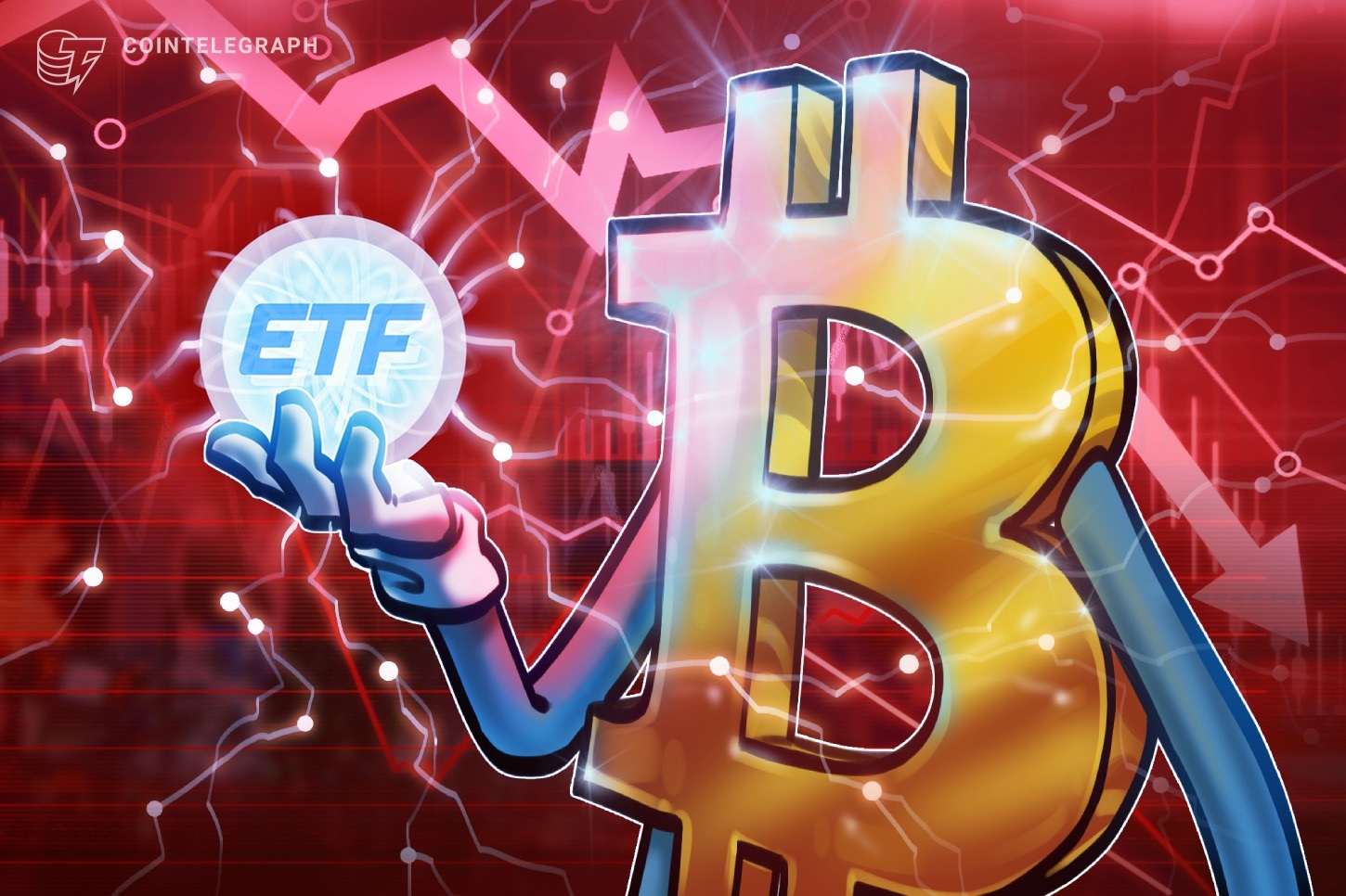 Editorial cover image accompanying Cointelegraph's ETF flow coverage, August 2026.