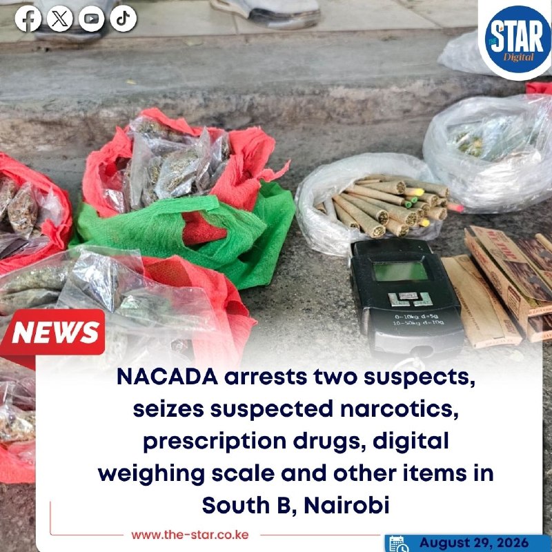 Seized bottles and suspect parcels line the floor of a NACADA-led raid in Eastleigh, Nairobi, on 26 August 2026.