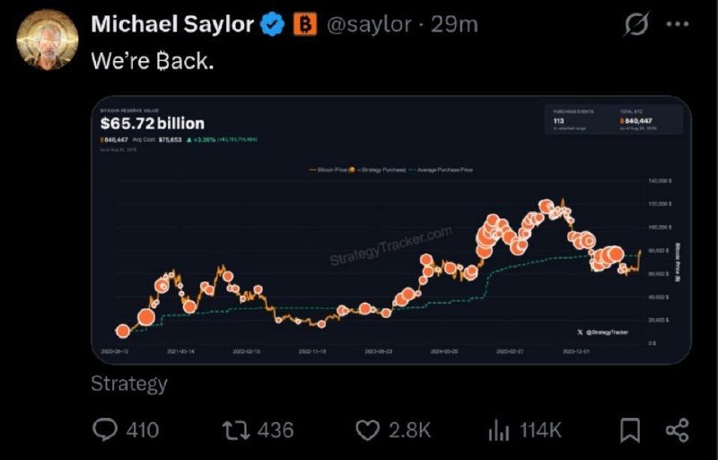 Bitcoin price action on a screen as the August 2026 monthly candle prints.