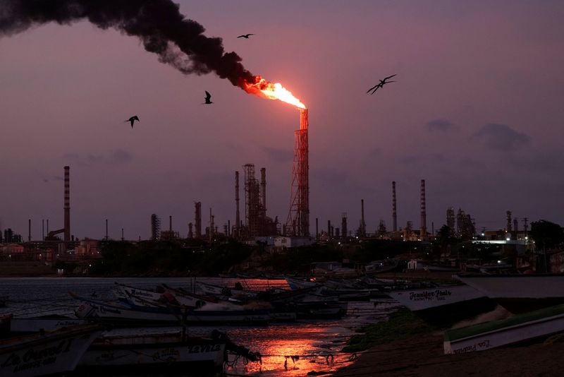 An oil facility in Venezuela, the backdrop for a 25-year arrangement with the United States.