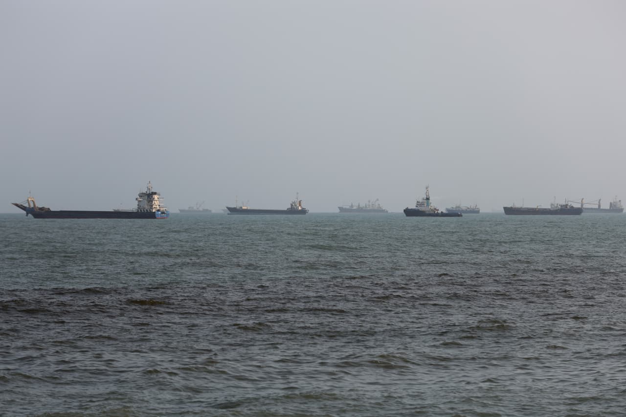 Crude tanker transiting the Strait of Hormuz.