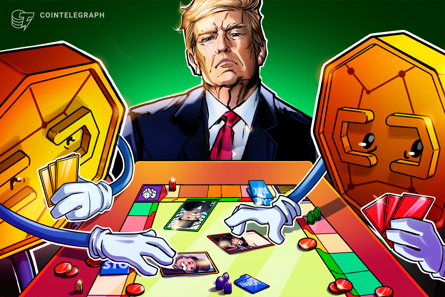 File image of tokenised trading cards and cryptocurrency memorabilia.