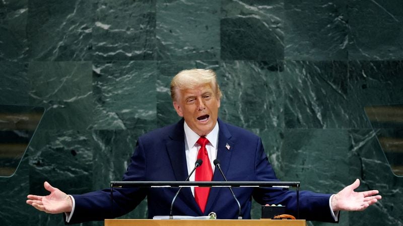 U.S. President Donald Trump addresses the United Nations General Assembly in New York on 22 September 2026.