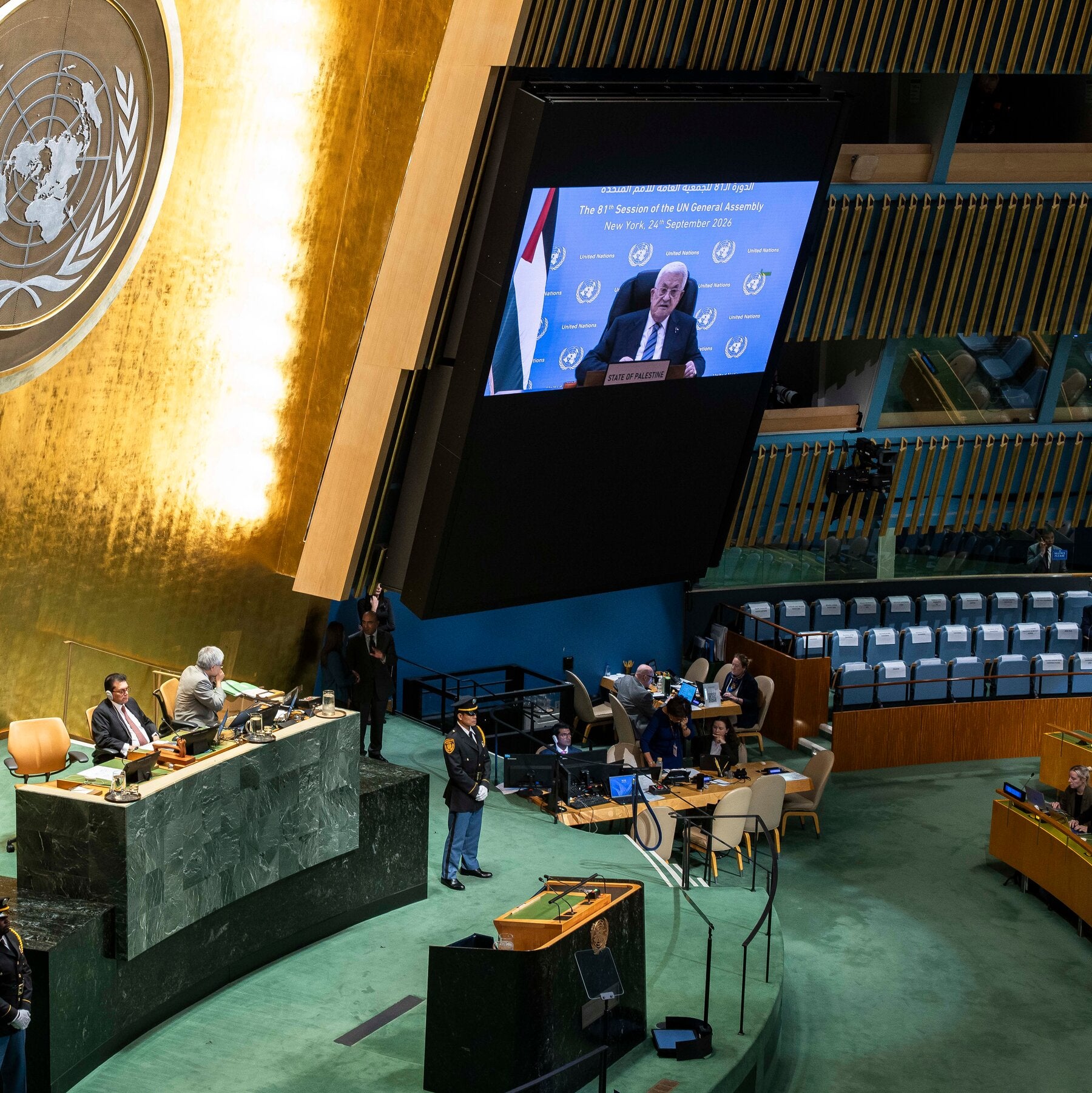 Palestinian Authority President Mahmoud Abbas addressed the UN General Assembly on 24 September 2026.