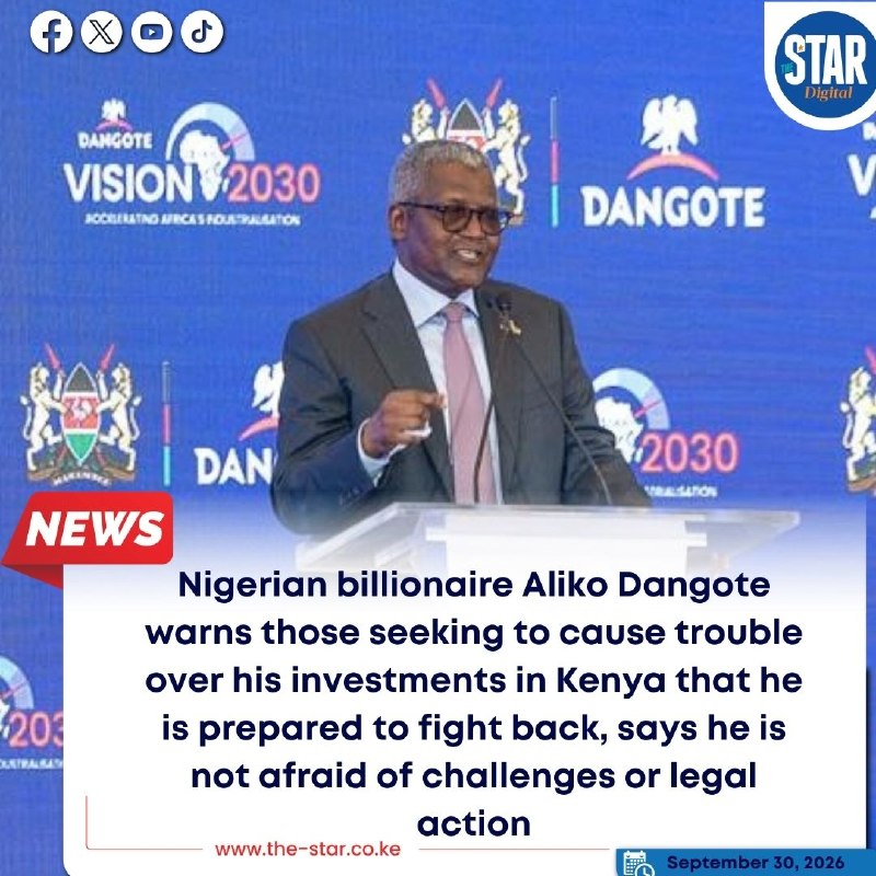 Groundbreaking ceremony for the Dangote East Africa Refinery in Lamu, 30 September 2026.