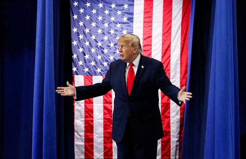 U.S. President Donald Trump addresses reporters at a campaign stop in Alaska on 13 October 2026.